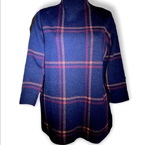 Navy blue plaid sweater from Max Studio